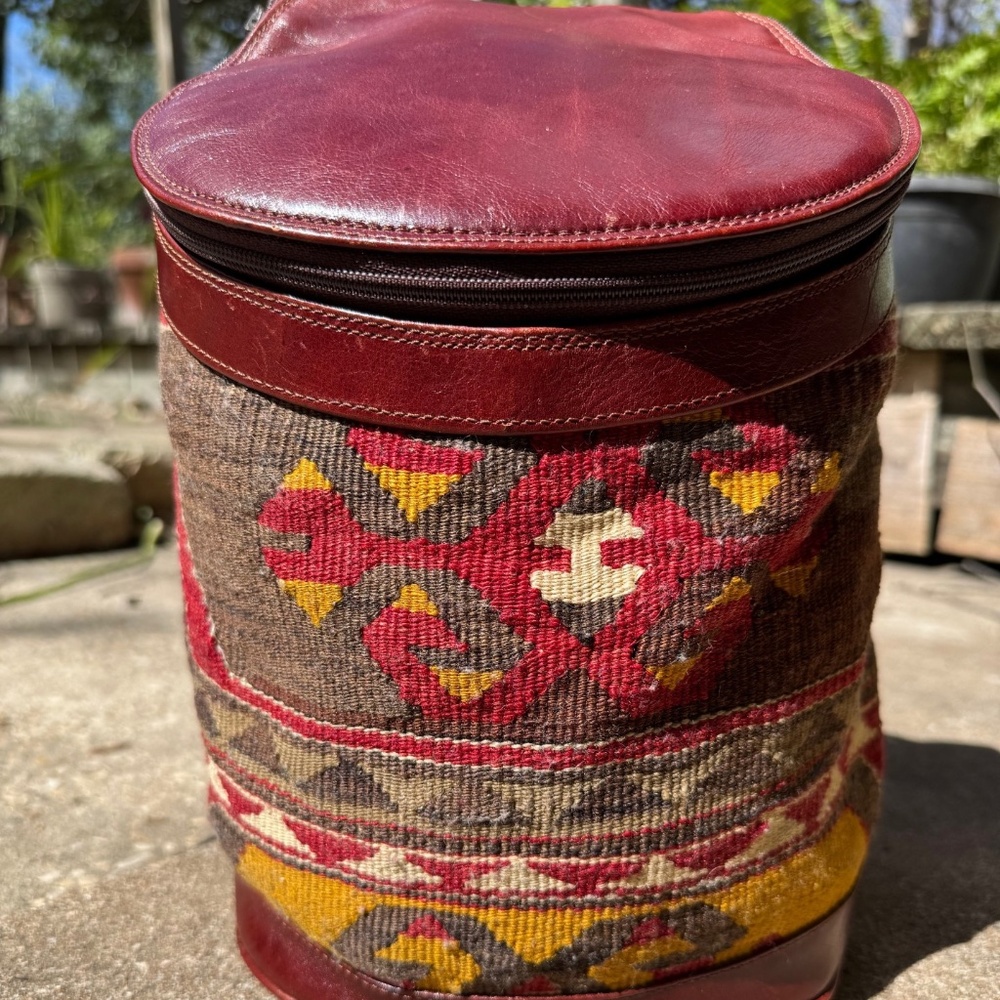 Authentic Turkish Kilim and leather backpack